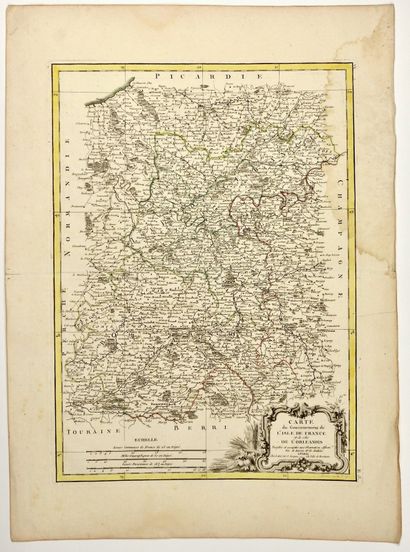 null "Map of the Government of ILE DE FRANCE and that of L'ORLÉANAIS" by M. Bonne...