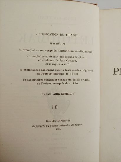 null Jean Cocteau : Le Potomak. Société littéraire de France, 1919. In-12 cartonnage...