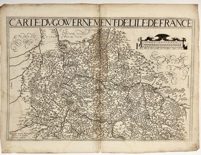 null Map of 1617" Map of the Government of ILE DE France " drawn by Damien de Templeux...