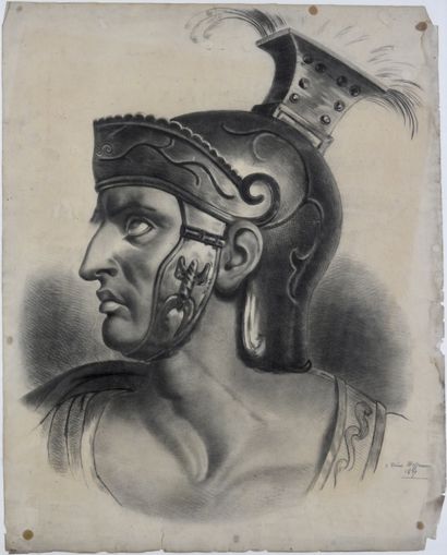 null Leonie Hoffmann (XIX°)

Academy of a helmeted man in the antique style, 1830

Graphite...