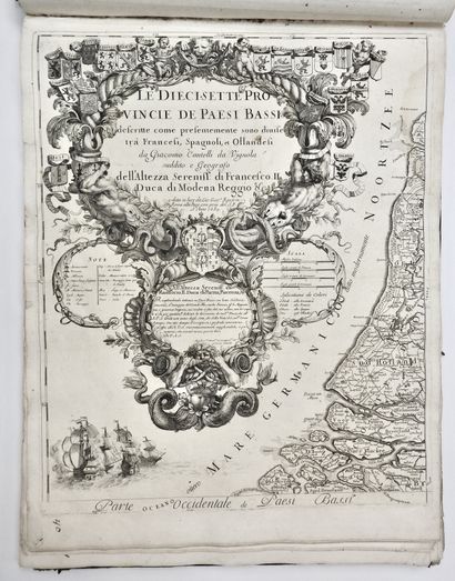 null Important atlas XVIIème siècle, contenant 69 cartes de l'Europe gravées (en...