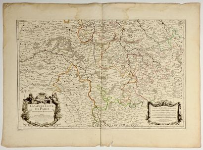 null Map of 1708: "La Généralité de PARIS, divisé en ses Élections, dédiée à Messire...