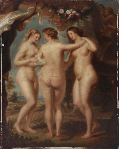 null Ecole flamande du XIX° siècle, dans le goût de Pierre Paul Rubens

Les trois...