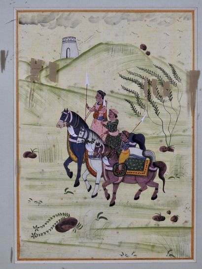 null Ecole indienne du XXème siècle

Scène de chasse 

Gouache sur papier

47 x 33...
