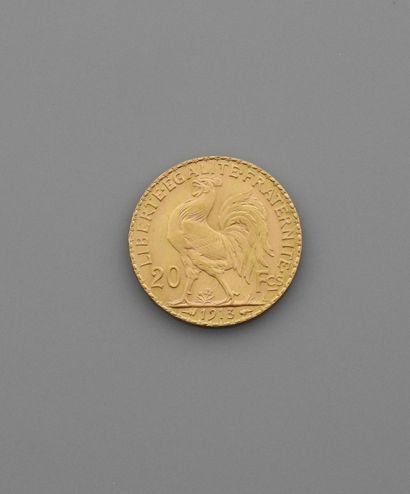 null Coin of 20 gold francs, 1913, in sealed plastic, weight : 6,4gr. gross.