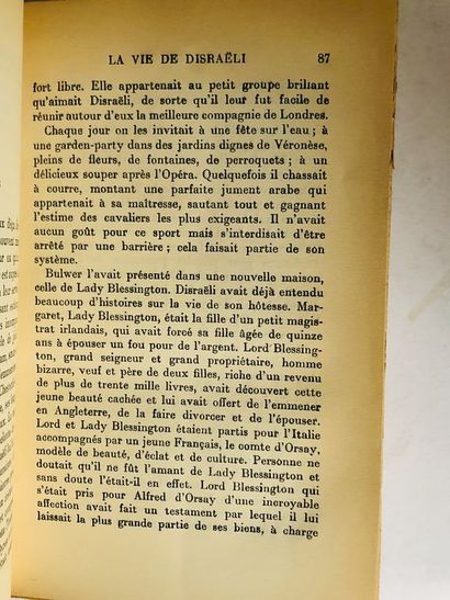 null Maurois André.La Vie de Disraëli. Edité à Paris chez Gallimard en 1927.

De...