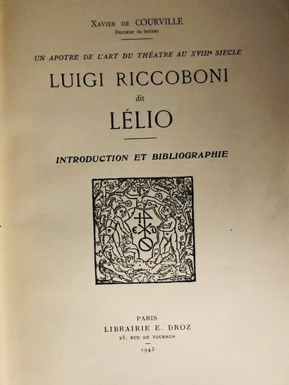 null Courville Xavier de.Luigi Riccoboni dit Lélio Introduction et Bibliographie....
