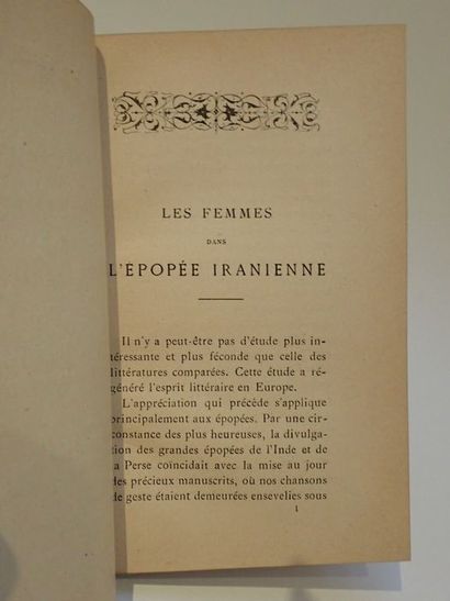 null Avril, Adolphe d'.Les femmes dans l'épopée iranienne. . Paris, Ernest Leroux,...