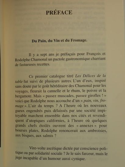 null Rodolphe Chamonal.Livres anciens. Le pain, le vin... et le fromage!. Paris,...