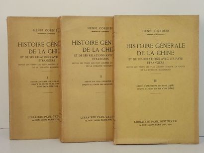 null Cordier, Henri.Histoire générale de la Chine et des relations avec les pays...