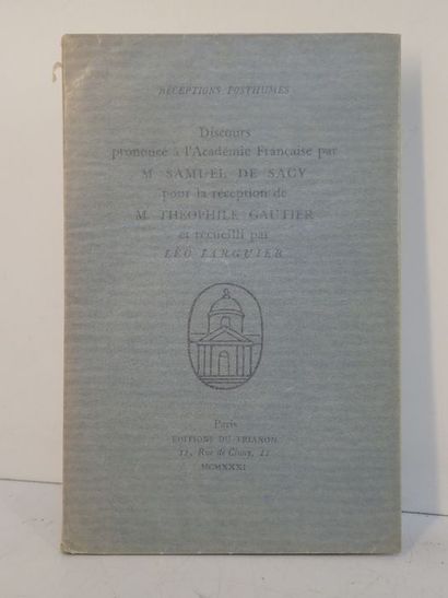 null Larguier, Léo.Discours prononcé à l'Académie Française par M. Samuel de Sacy...