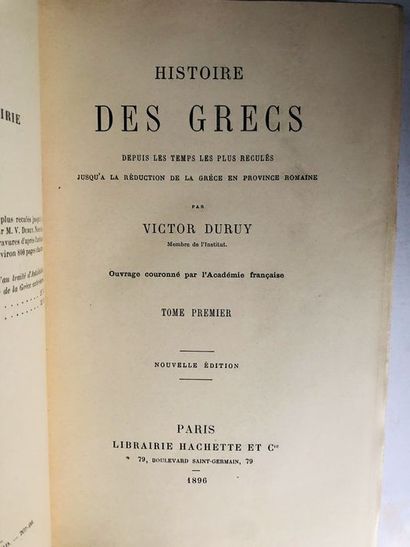 null Duruy Victor.Histoire des Grecs depuis les temps les plus reculés jusqu'à la...