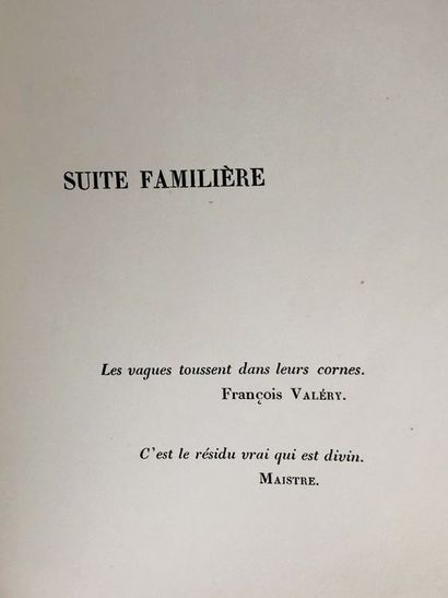 null Fargue Léon-Paul.Suite Familière. Edité à Paris, chez Editions Nouvelles Revue...