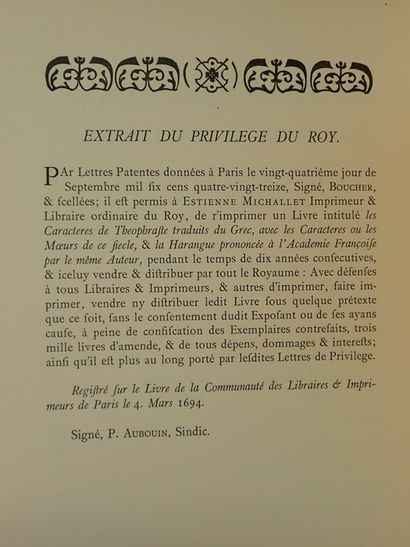  Bruyère.Les Caractères ou Les Mœurs de ce Siècle. Brie-Comte-Robert, les Bibliolâtres...