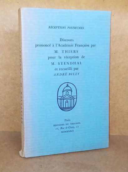 null Hémard Joseph /Adolphe Thiers / André Billy.Discours prononcé à l'académie française...