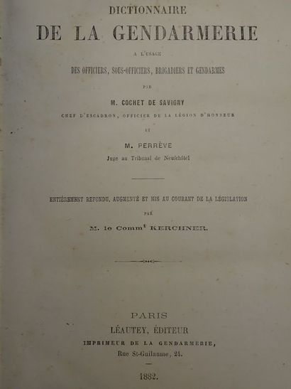 null Savigny, M. Cochet de.Dictionnaire de la Gendarmerie à l'usage des officiers,...