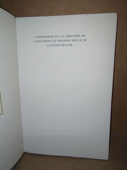 null Ventre Madeleine.L' Imprimerie et la librairie en Languedoc au dernier siècle...