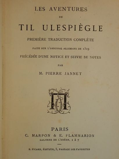 null N/A (Jannet, Pierre).Les aventures de Til Ulespiègle. Paris, C. Marpon E. Flammarion,...