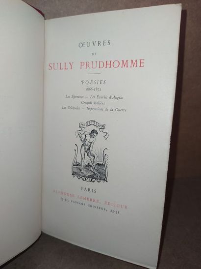 null Sully Prudhomme.Poésie 1865-1866 et 1866-1872. Edité à Paris, chez Alphonse...