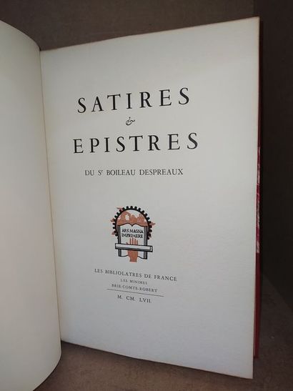 null Despréau xBoileau.Satires et épistres. Edité à Paris, chez E. Baudelot, en 1957,...