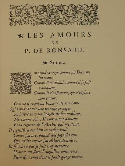 null Ronsard, P. de.Les amours de P. de Ronsard Vandomoys. Brie-Comte-Robert, les...