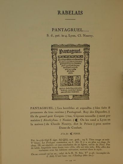 null Tchemerzine, Avenir ?.Les éditions anciennes de Rabelais, bibliographie, 1532-1742...