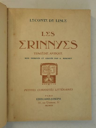 null Leconte de Lisle / Bouchet.Les Erinnyes. Tragédie antique. Paris Edouard-Joseph,...