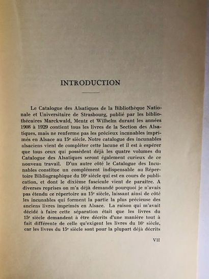 null Ritter François.Catalogue des incunables Alsaciens de la bibliothèque nationale...