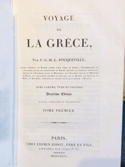 null Pouqueville.Voyage en Grèce, avec cartes, vues et figures. Edité à Paris chez...