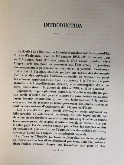 null Collectif.Revue d' Histoire des Colonies Table Bibliographique 1913 - 1932....