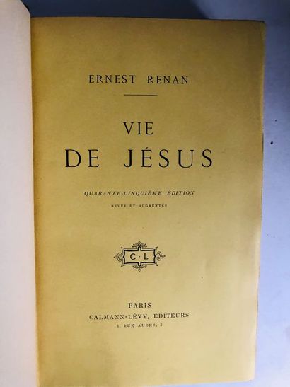 null Ernest Renan.Vie de Jésus. Edité à Paris chez Ed. Michel Lévy sans date.

De...
