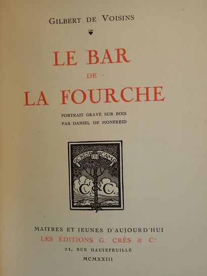 null Voisins, Gilbert de.Le Bar de La Fourche. Paris, Les éditions G. Crès Cie, 1923....
