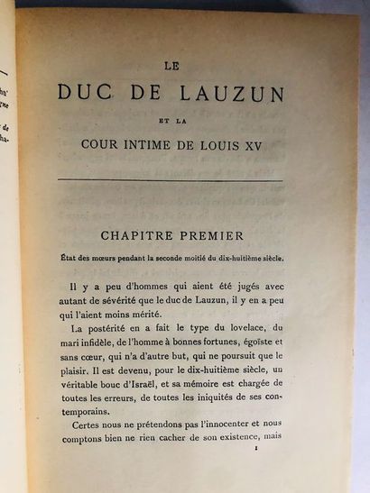 null MAUGRAS (Gaston)?.Le Duc de Lauzun et la Cour intime de Louis XV?. Edité à Paris...