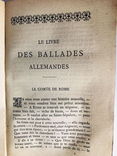  Albin Emmanuel de Saint.Le Livre des Ballades Allemandes Traduit et Annoté. Edité...