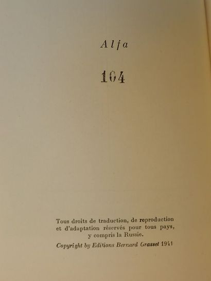 null Giraudoux, Jean.Littérature. Paris, Grasset, 1941. In-8 de 19 x 12 cm. Volume...