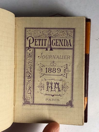  Anonyme.Petit Agenda Journalier 1889. Edité à Paris en 1889 sans mention d'éditeur....