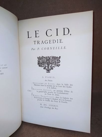 null Corneille.Le Cid, tragédie. Edité à Paris, chez De Luyne, Loyson, Trabouïllet,...