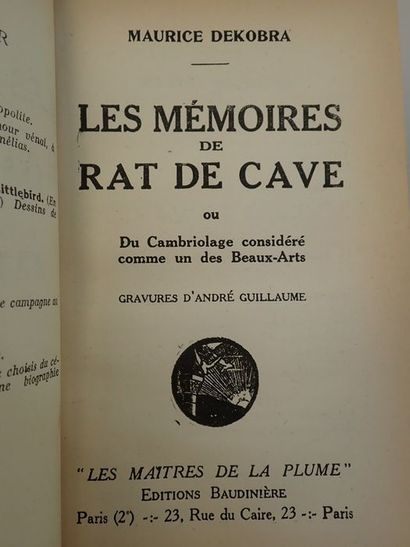 null Dekobra, Maurice / Guillaume, André.Les Mémoires de Rat de Cave ou Du Cambriolage...