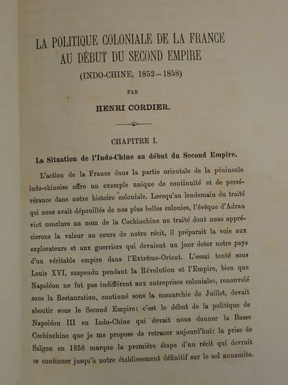 null Cordier, Henri.La politique coloniale de la France au début du Second Empire...