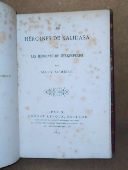 null Summer Mary.Les Héroïnes de Kalidasa et les héroïnes de Shakespeare. Edité à...