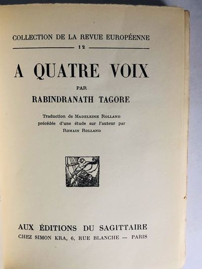 null Rabindranath agore / Trad. Madelaine Rolland et étude par Romain Rolland.A Quatre...