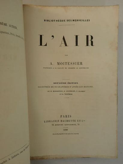 null Moitessier A..L'Air. Paris, Hachette et Cie, 1880. In-8 de 19 x 12 cm. Broché....