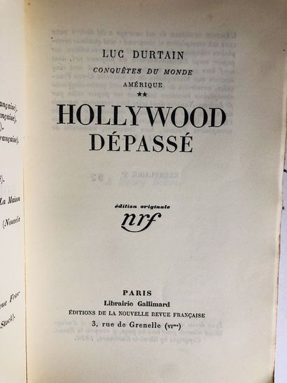null Durtain Luc.Hollywood Dépassé. Edité à Paris, chez NRF Ed. Nouvelles Revue Française...
