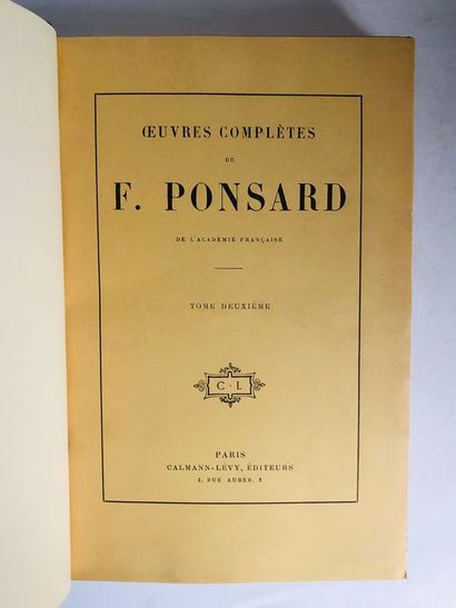 null Ponsard F..Oeuvres Complètes de F. Ponsard en deux tomes. Edité à Paris chez...