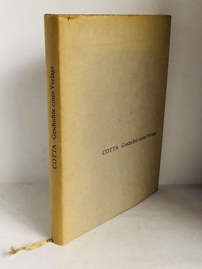 null Liselotte Lohrer.COTTA . Geschichte eines Verlags 1659 - 1959. Edité à Stuttgart...