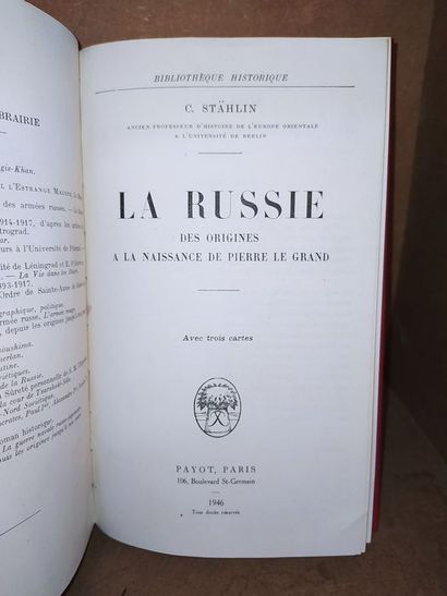 null Stählin C..La Russie: des origines à la naissance de Pierre Le Grand. Edité...