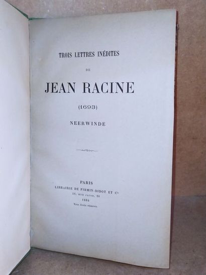 null Racine Jean.Trois lettres inédites de Jean Racine (1693) , Neerwinde. Edité...