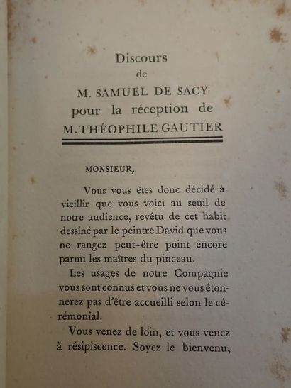 null Larguier, Léo.Discours prononcé à l'Académie Française par M. Samuel de Sacy...