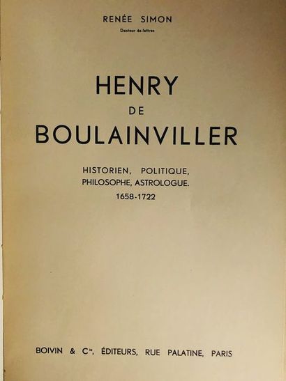 null Simon Renée.Henry de Boulainviller Historien , Politique , Philosophe , Astrologue...