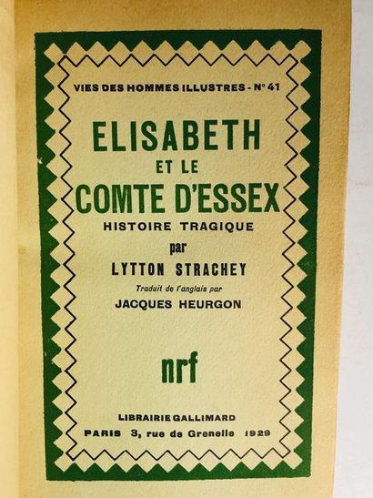null Lytton Strachey / Trad. Jacques Heurgon.Elisabeth et le comte d'Essex Histoire...